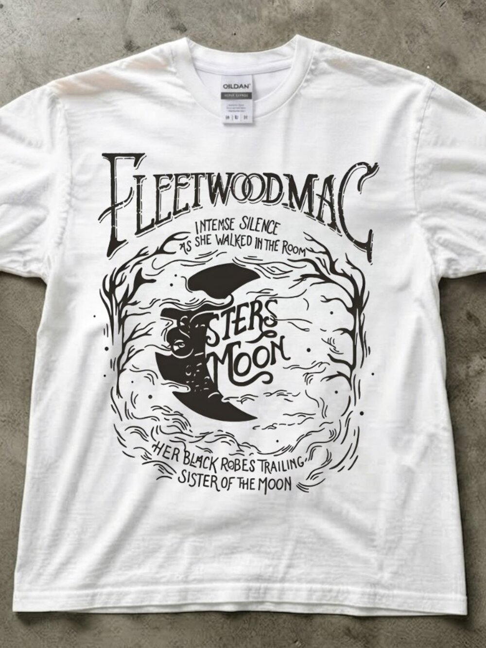 Gildan White Fleetwood Mac "Sister Of The Moon" Band Tee